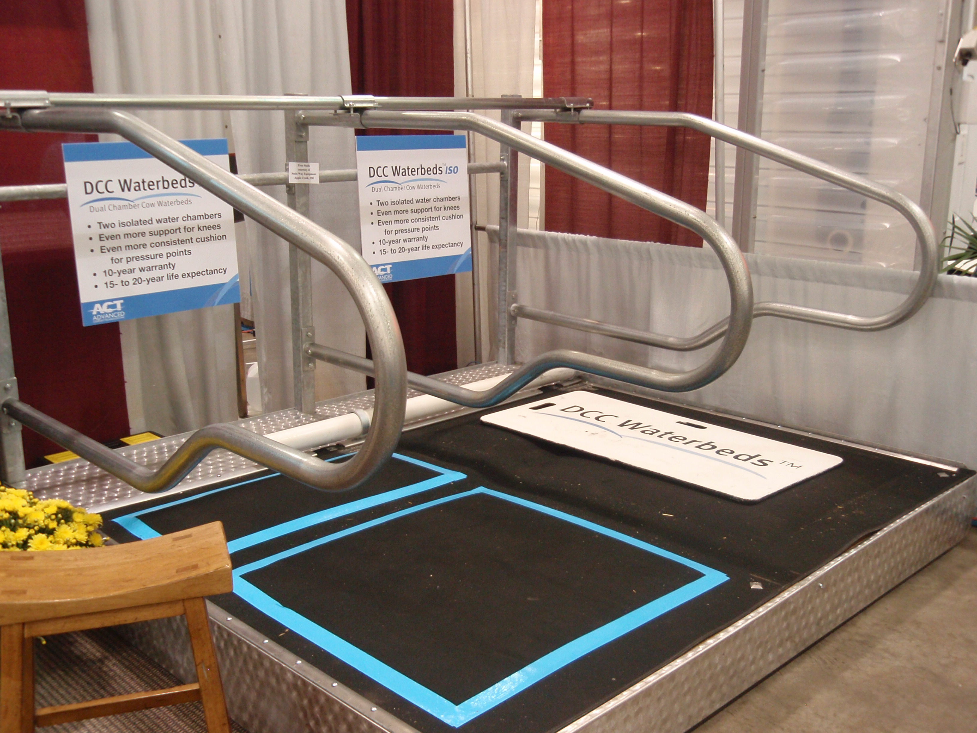 Browsing through the trade show, you can find everything including waterbeds for cows!